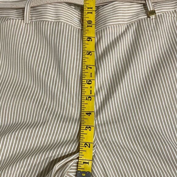 Calvin Klein NWT Tan Pinstripe Cropped Pants Size 12 with Belt - Picture 13 of 14